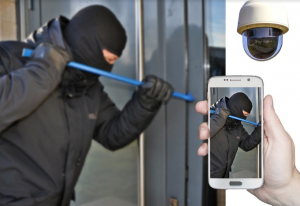 a burglar in action